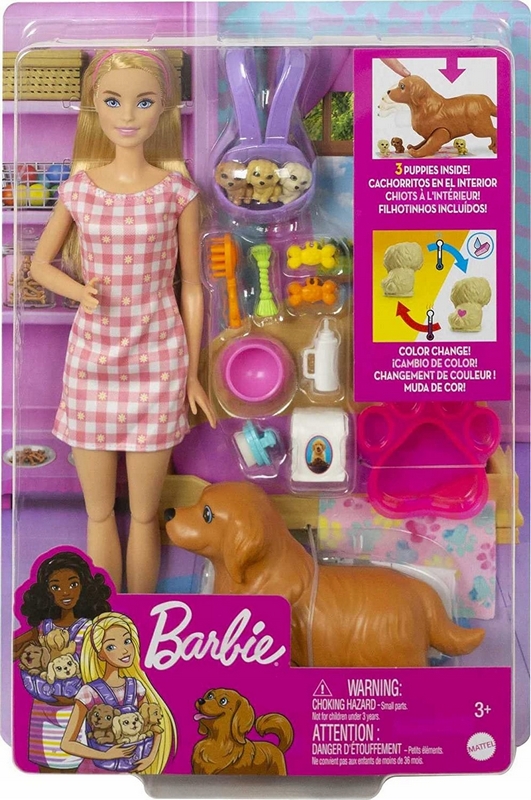Mattel Barbie Zrodenie šteniatok Bábika HCK75